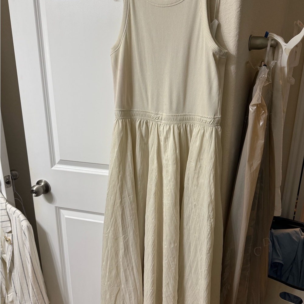GAP Cream Sleeveless Scoop Neck Sundress